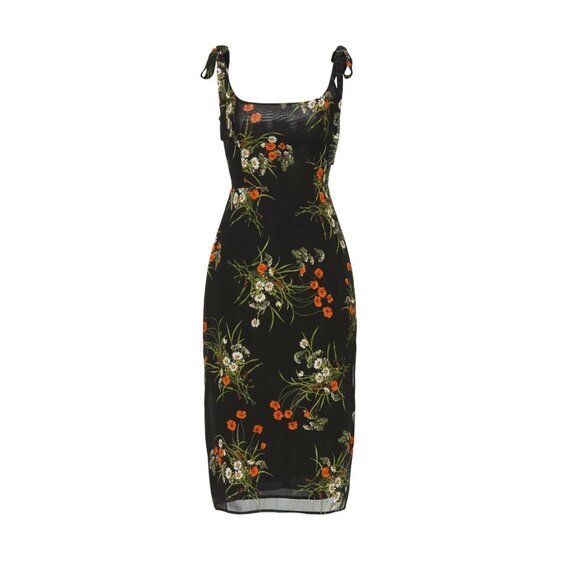 NWT Reformation Besse Midi in Robyn Floral Tie Straps Georgette Tank Dress 8